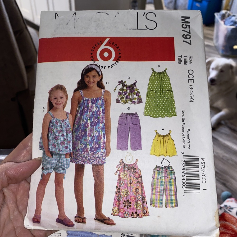 McCalls M5797 Girls Dress Top Shorts Pants Sewing Pattern Size 3-6 Uncut 2009